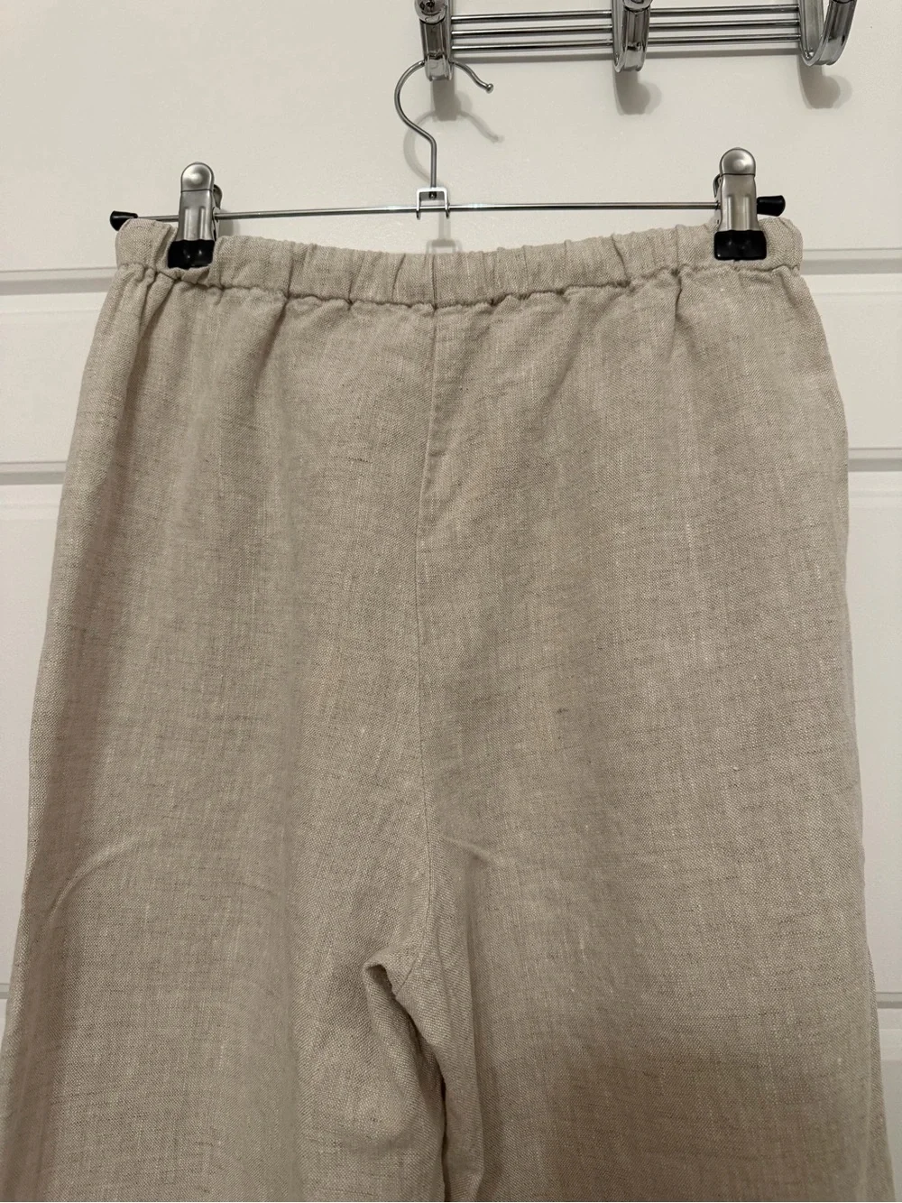 Relaxed Linen-Blend Drawstring Pants - Beige